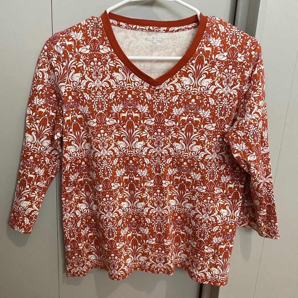 Kim Rogers V-Neck Shirt 3/4 Sleeves
